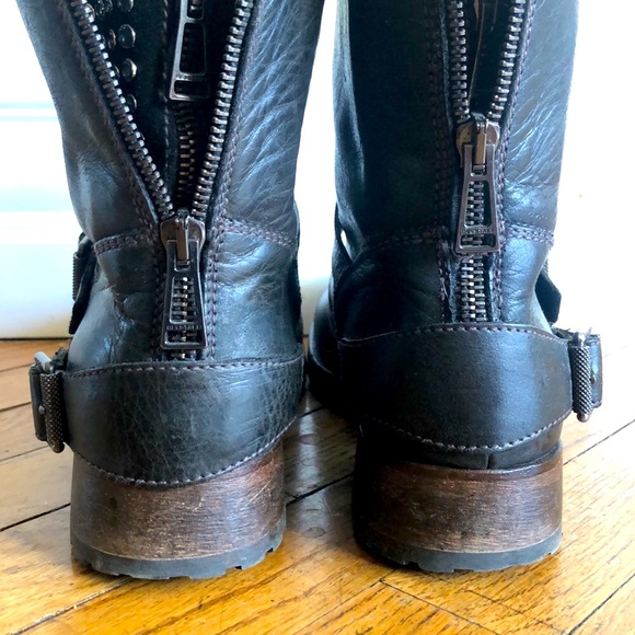 Belstaff women’s black moto ankle boot 37 1/2 - Picture 8 of 13